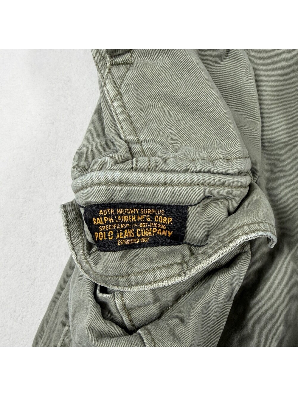 Vintage Polo Ralph Lauren Short Mens 38 Green Cargo Jeans Co Military - Picture 2 of 11